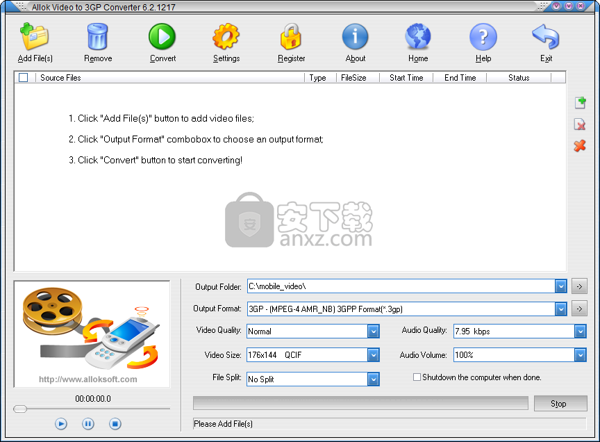 Allok Video to 3GP Converter(视频转换成3GP格式)