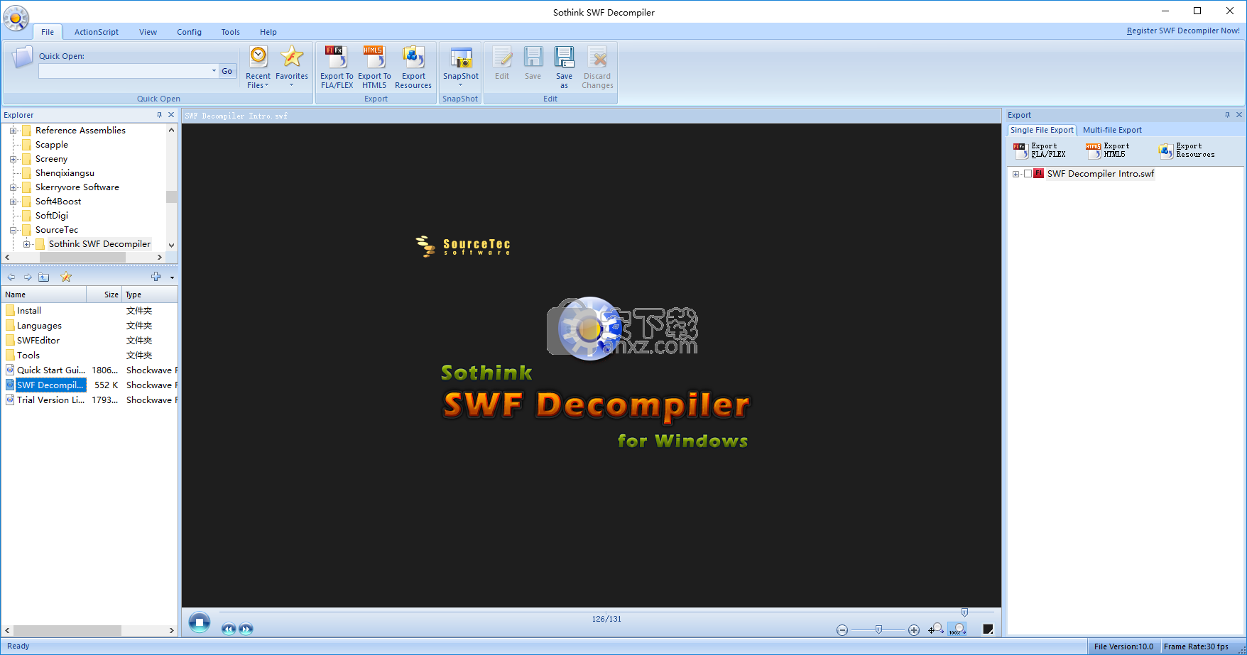 Sothink SWF Decompiler(硕思闪客精灵反编译器)