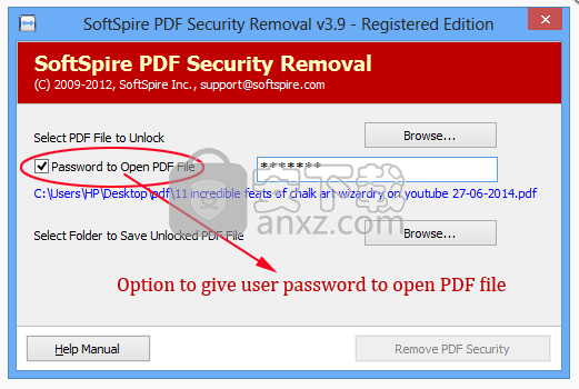 SoftSpire PDF Security Removal(PDF密码删除工具)