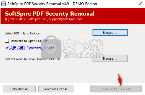 SoftSpire PDF Security Removal(PDF密码删除工具)