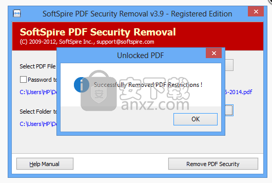 SoftSpire PDF Security Removal(PDF密码删除工具)