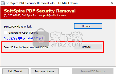 SoftSpire PDF Security Removal(PDF密码删除工具)