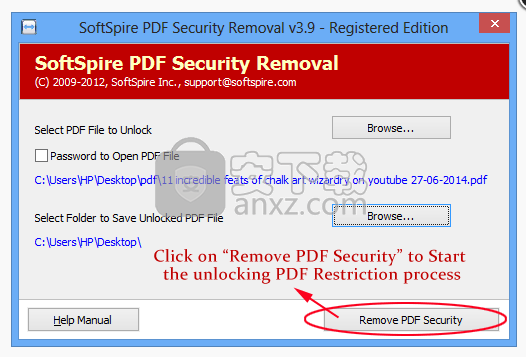 SoftSpire PDF Security Removal(PDF密码删除工具)