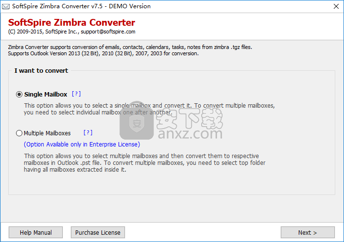 SoftSpire Zimbra Converter(Zimbra转换器)