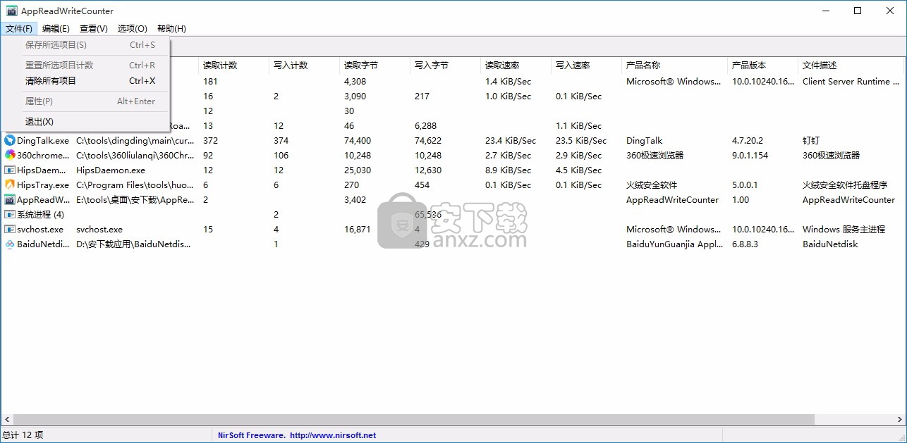 硬盘读写监控工具(AppReadWriteCounter)
