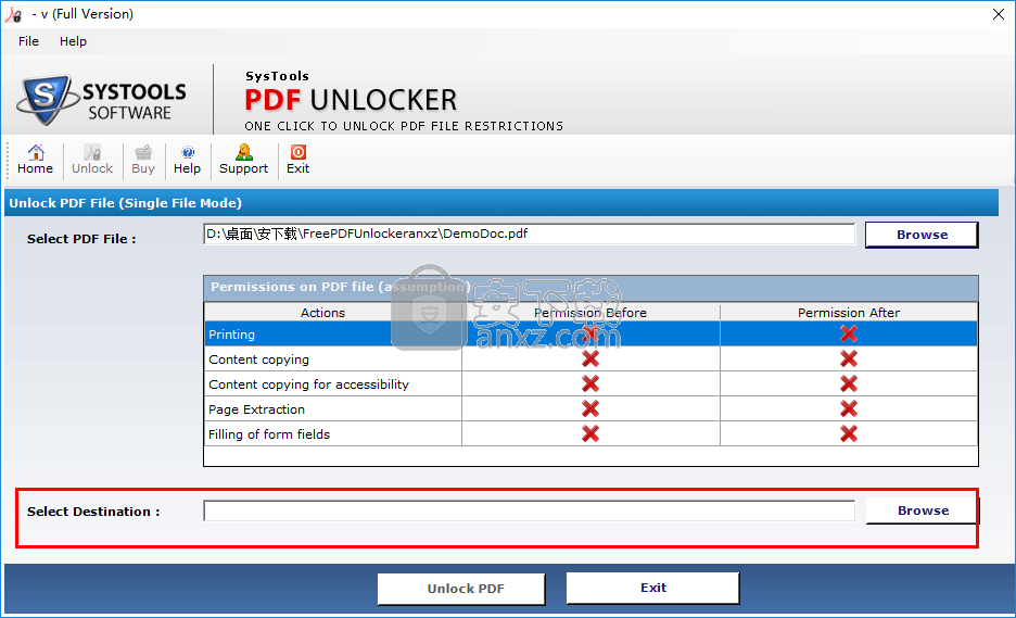 Free PDF Unlocker(PDF解锁软件)