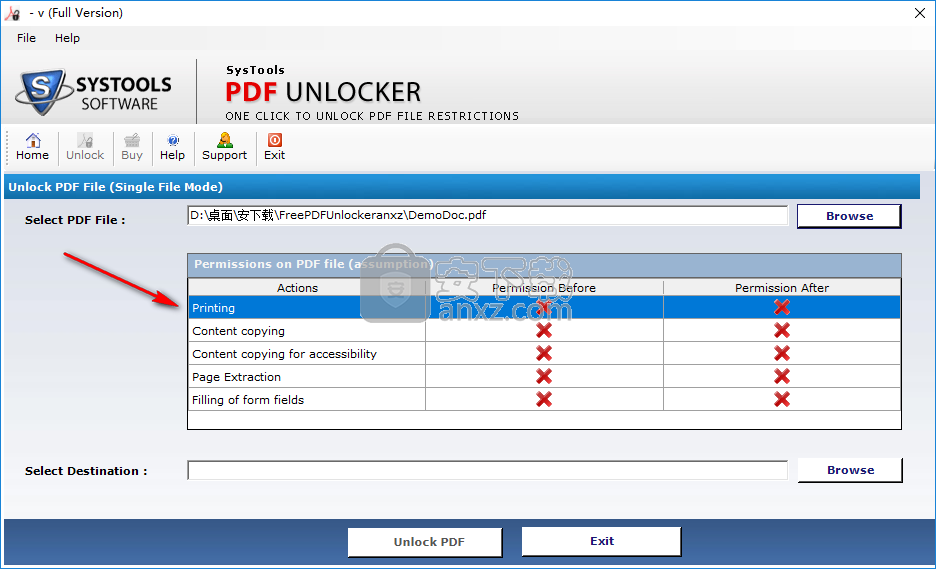 Free PDF Unlocker(PDF解锁软件)