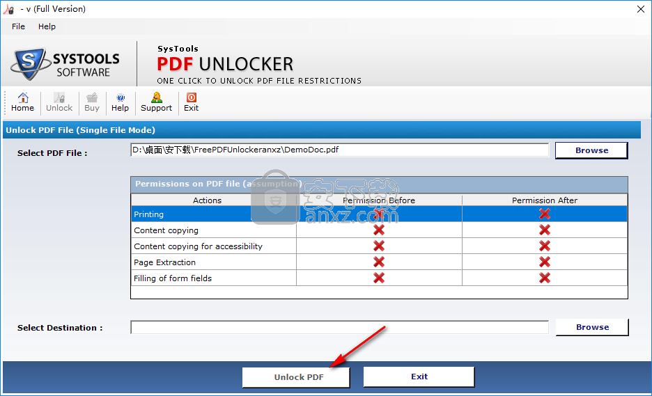 Free PDF Unlocker(PDF解锁软件)