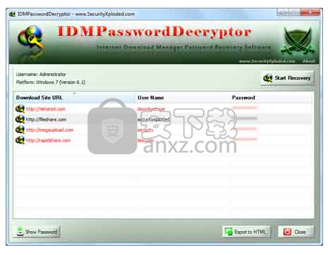 IDM密码解密工具(IDM Password Decryptor)