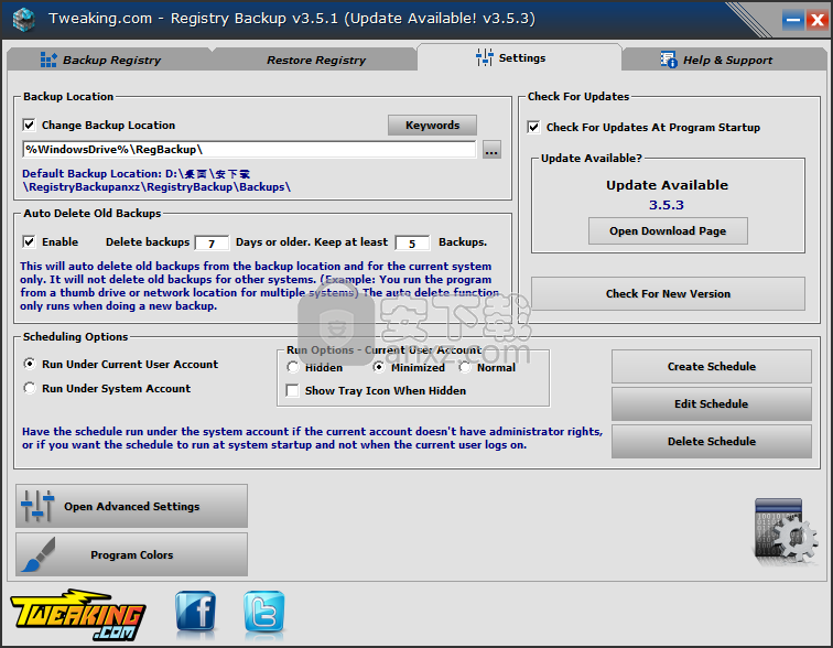 Registry Backup(注册表备份还原工具)