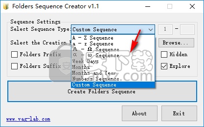 Folders Sequence Creator(批量新建文件夹工具) 