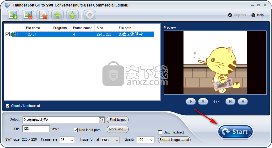 ThunderSoft GIF to SWF Converter(GIF转SWF转换器)