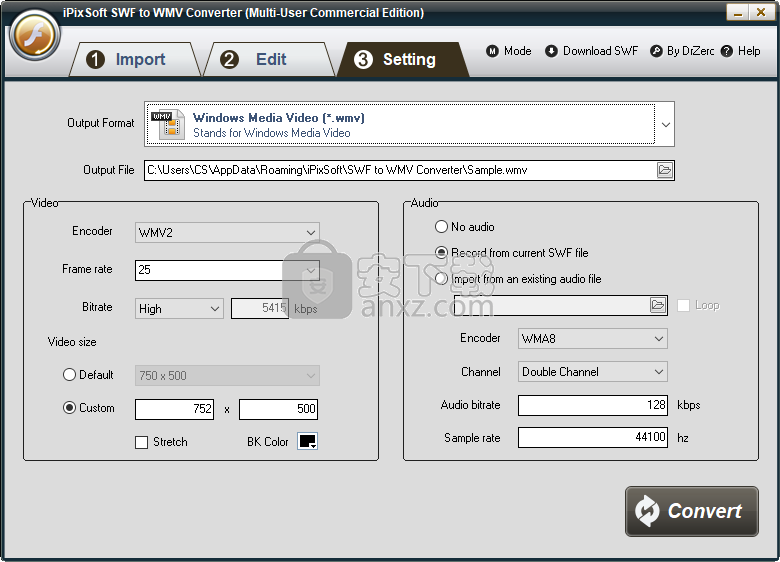 iPixSoft SWF to WMV Converter(SWF转WMV格式工具) 