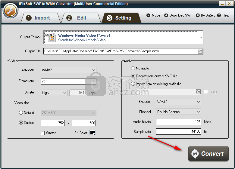 iPixSoft SWF to WMV Converter(SWF转WMV格式工具) 