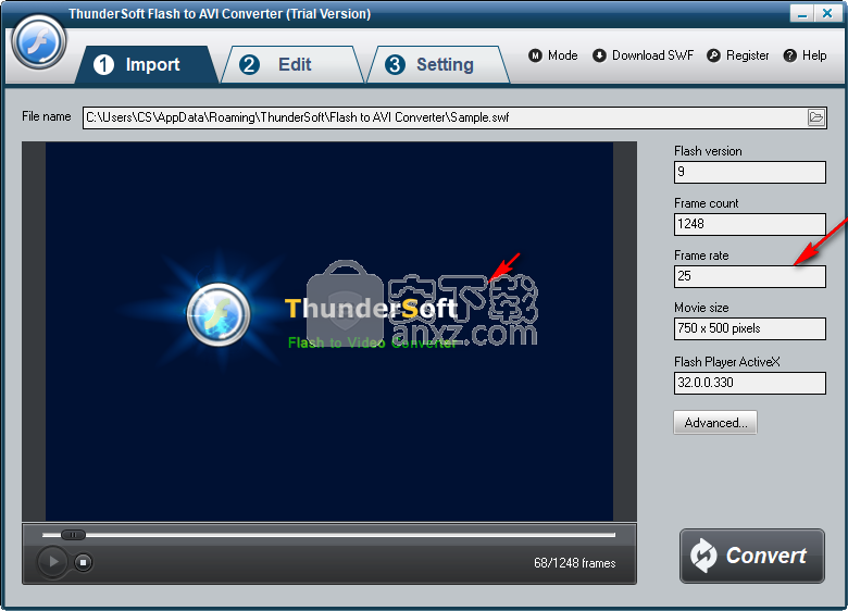 ThunderSoft Flash to AVI Converter(flash转avi工具) 