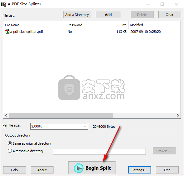 A-PDF Size Splitter(PDF拆分工具)
