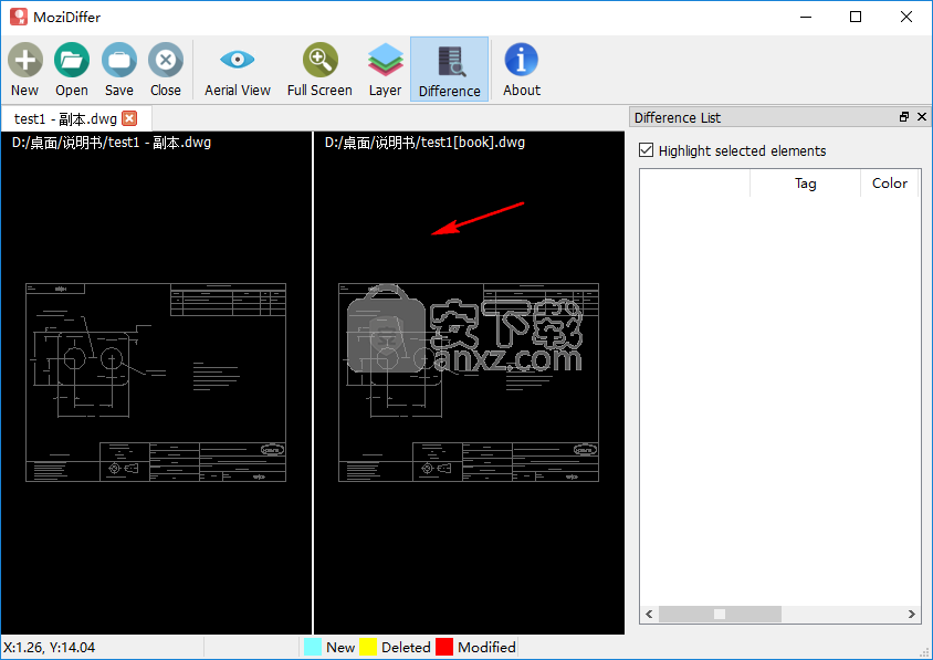 CAD图纸对比软件(MoziDiffer)