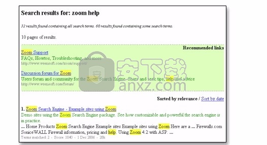 Zoom Search Engine(Zoom网站搜索引擎)