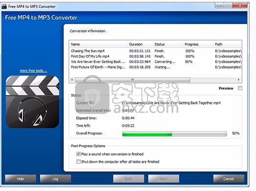 Free MP4 to MP3 Converter(MP4到MP3转换工具)