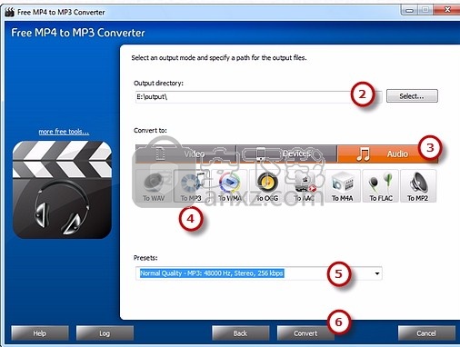 Free MP4 to MP3 Converter(MP4到MP3转换工具)