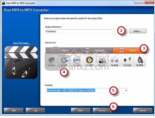 Free MP4 to MP3 Converter(MP4到MP3转换工具)