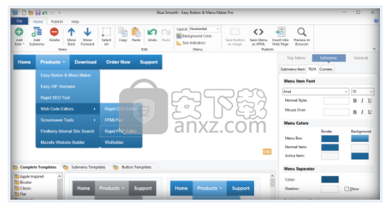 网页按钮菜单制作工具(Easy Button & Menu Maker Pro)