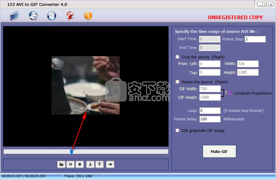 123 AVI to GIF Converter(视频转GIF工具