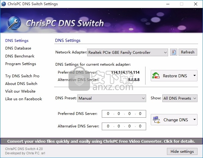 ChrisPC DNS Switch Pro(DNS修改切换工具)