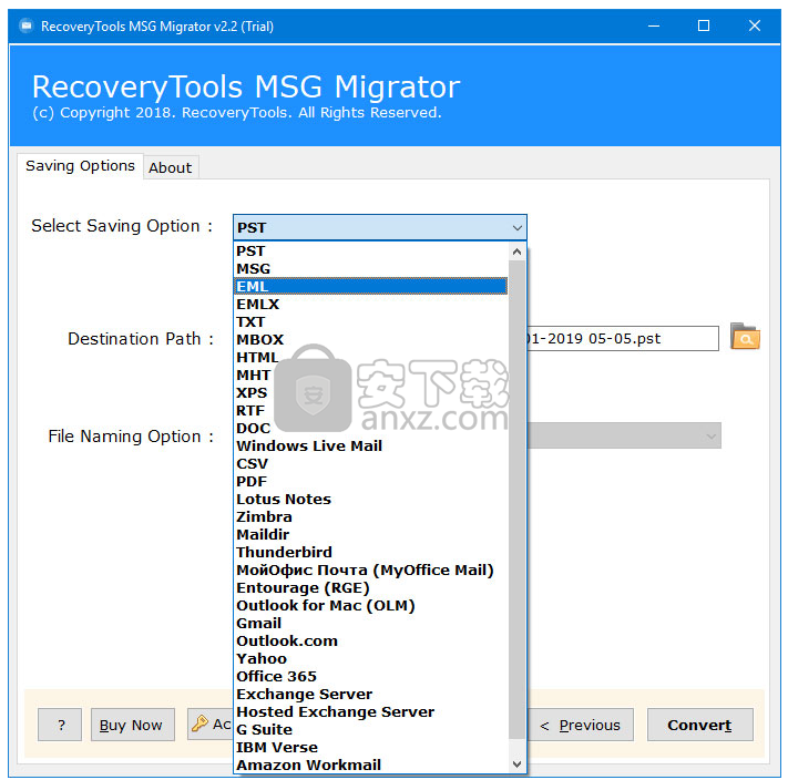 RecoveryTools MSG Migrator(MSG文件转换器)