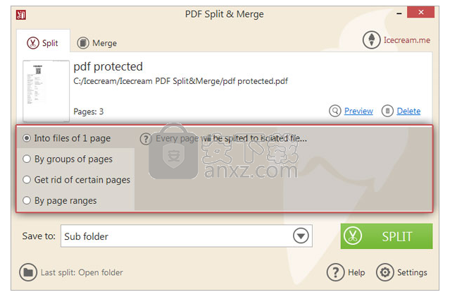 icecream pdf split merge(PDF分割合并软件)