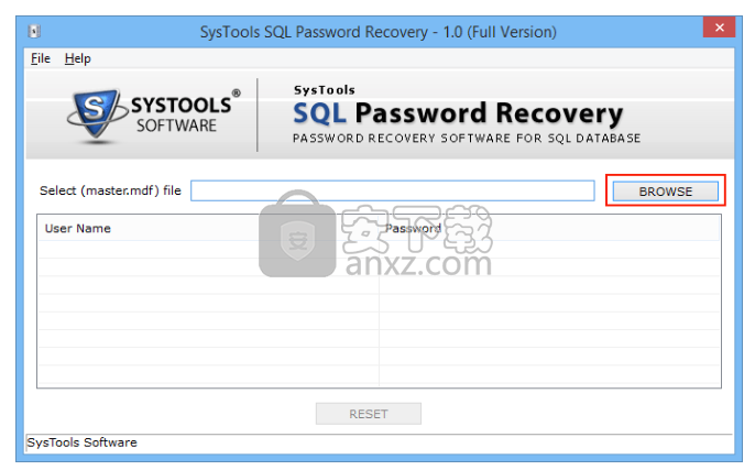 SysTools SQL Password Recovery(SQL密码恢复工具)