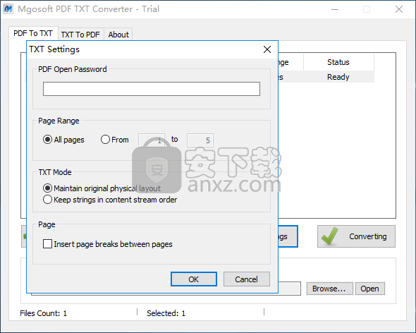 Mgosoft PDF TXT Converter(PDF转TXT转换器)