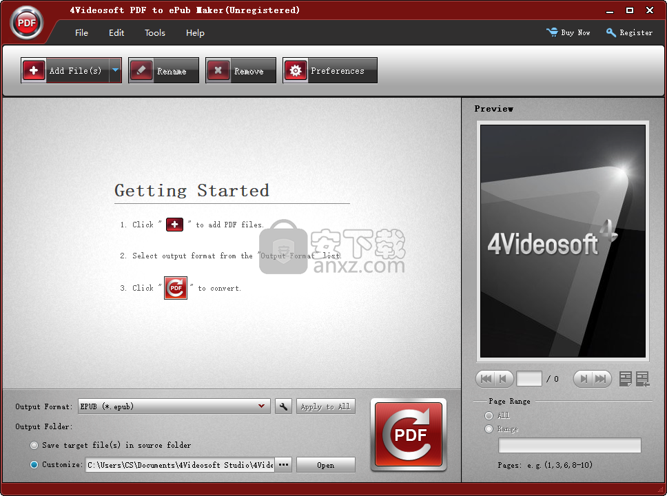 4Videosoft PDF to ePub Maker(pdf转epub转换器)