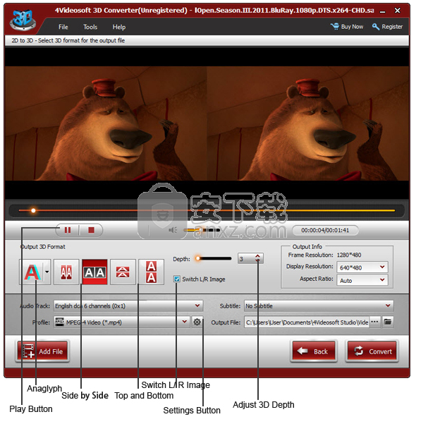 4Videosoft 3D Converter(3D视频转换器)