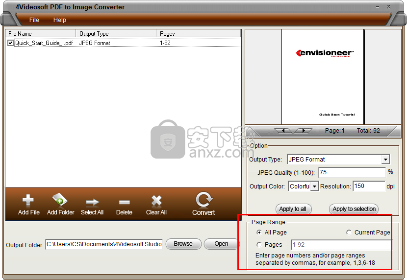 4Videosoft PDF to Image Converter(PDF转图片转换器)