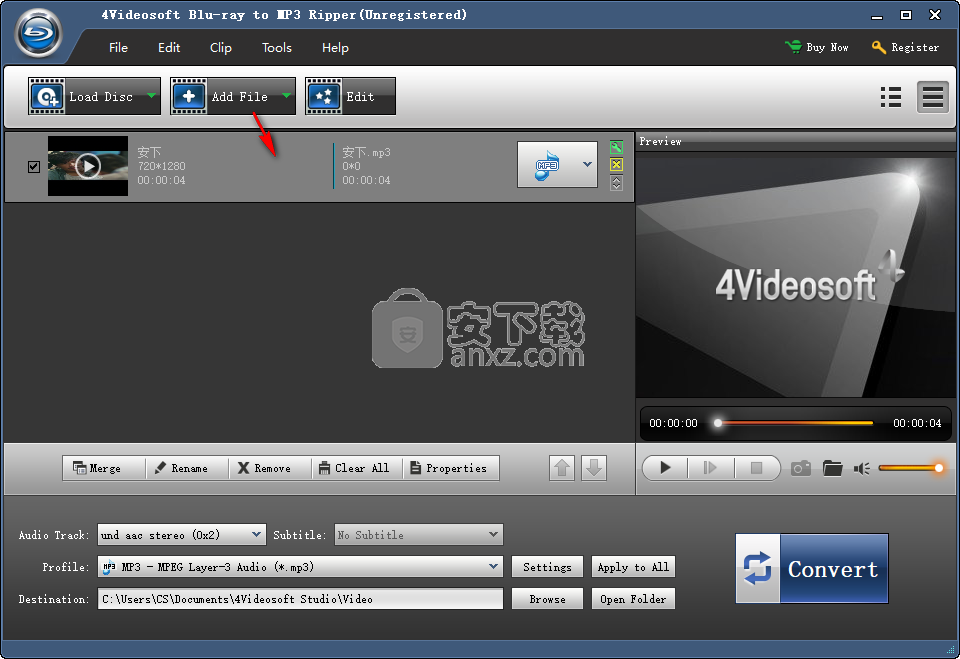 4Videosoft Blu-ray to MP3 Ripper(蓝光转mp3软件)