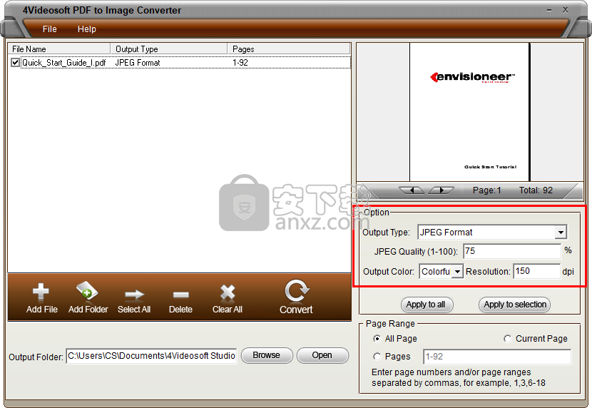 4Videosoft PDF to Image Converter(PDF转图片转换器)