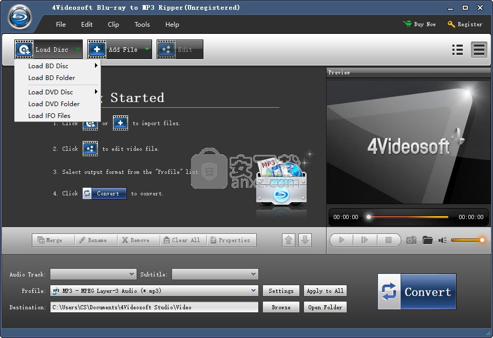 4Videosoft Blu-ray to MP3 Ripper(蓝光转mp3软件)