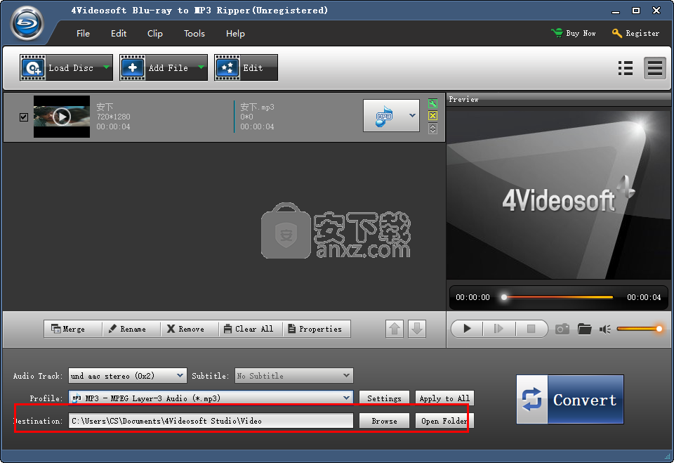 4Videosoft Blu-ray to MP3 Ripper(蓝光转mp3软件)