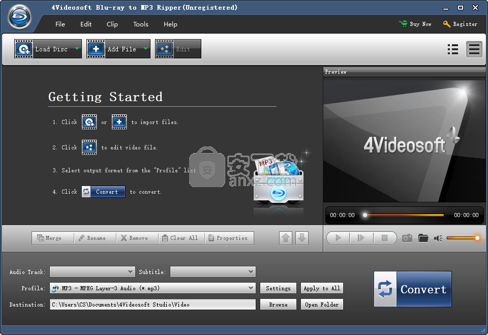 4Videosoft Blu-ray to MP3 Ripper(蓝光转mp3软件)
