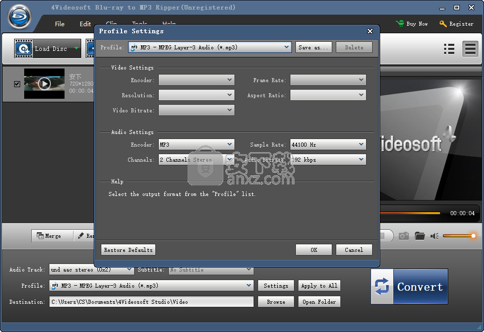 4Videosoft Blu-ray to MP3 Ripper(蓝光转mp3软件)