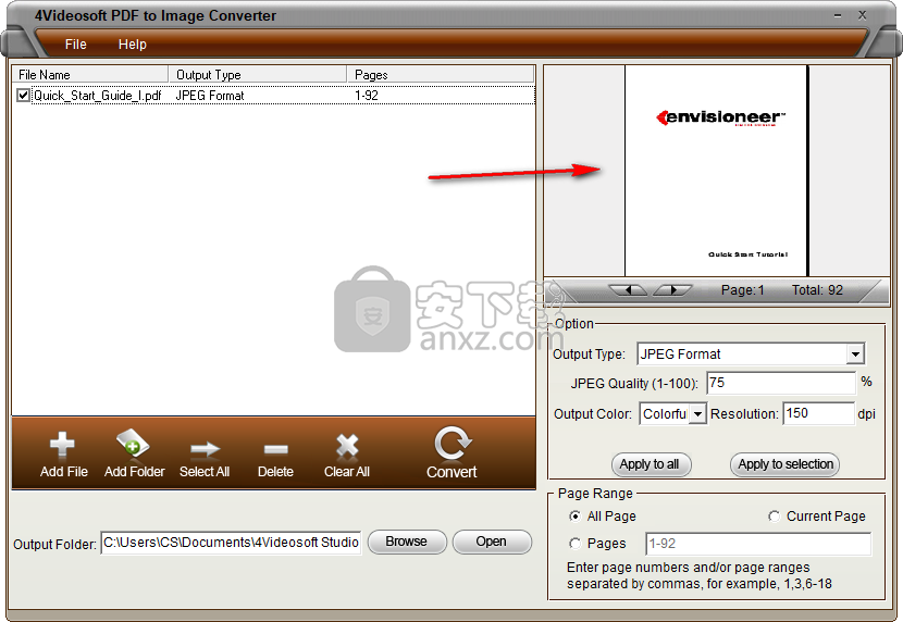4Videosoft PDF to Image Converter(PDF转图片转换器)