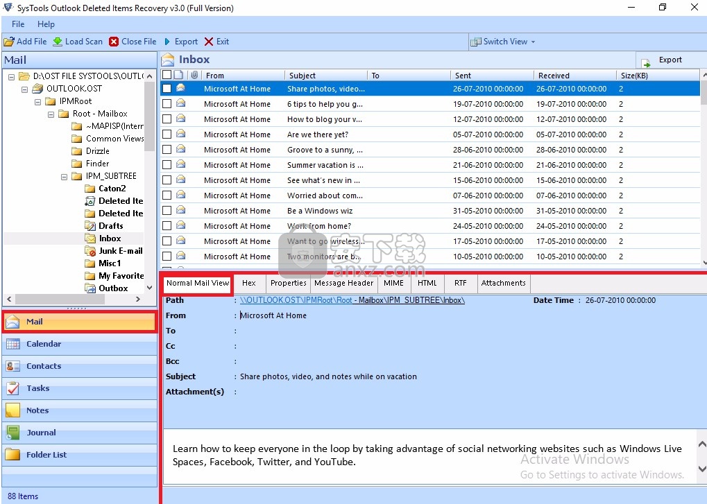SysTools Outlook Deleted Items Recovery下载