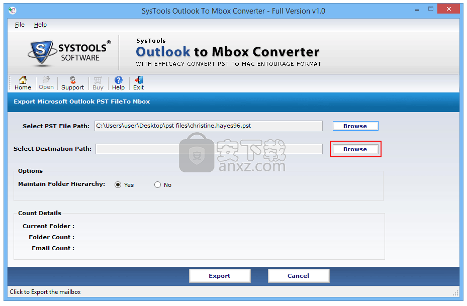 SysTools Outlook to MBOX(Outlook转Mbox转换器)