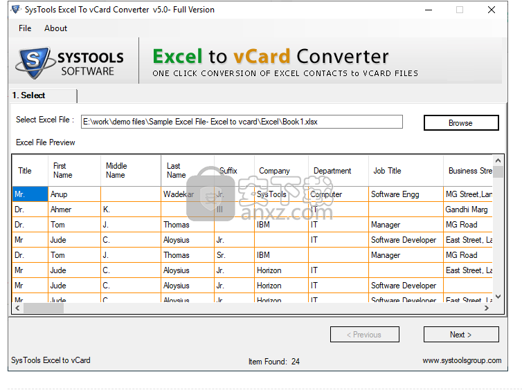 SysTools Excel to vCard Converter(Excel转vCard转换器)