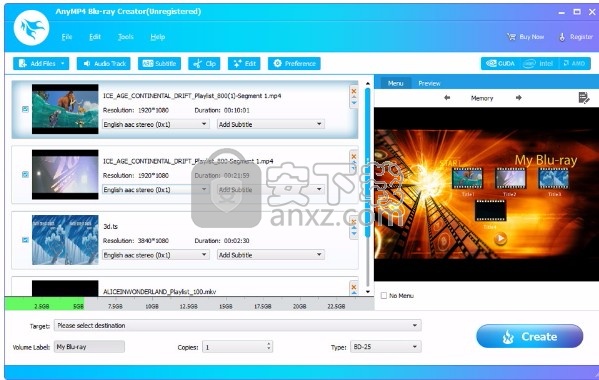 AnyMP4 Blu-ray Creator(蓝光光盘制作工具)