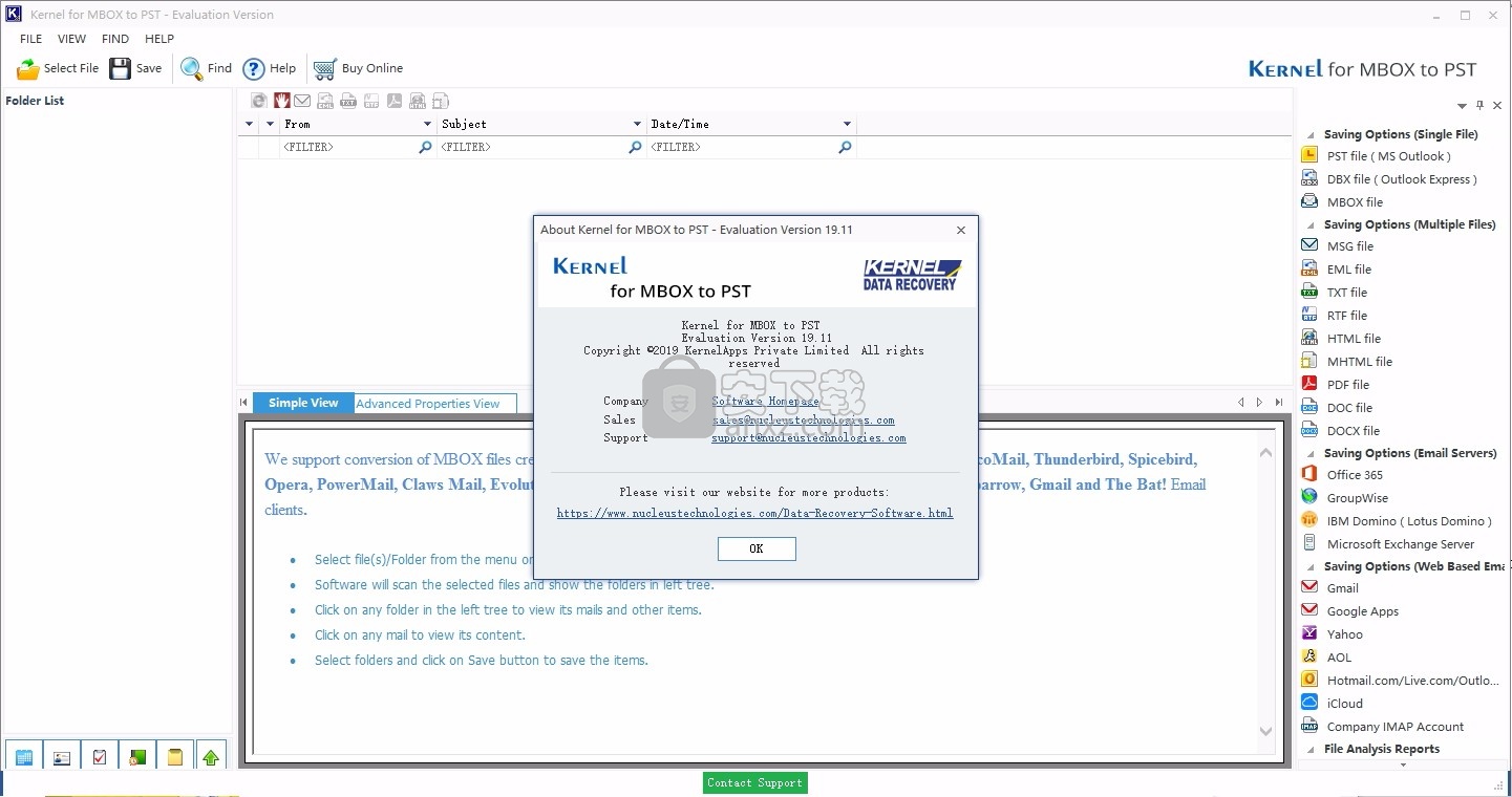 kernel for mbox to pst