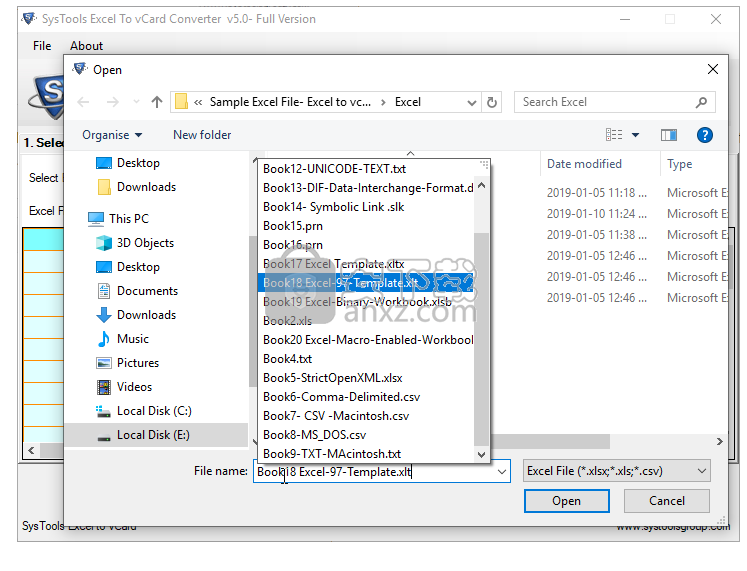 SysTools Excel to vCard Converter(Excel转vCard转换器)