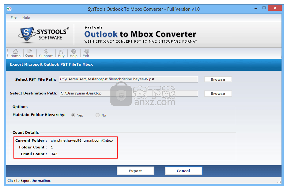 SysTools Outlook to MBOX(Outlook转Mbox转换器)