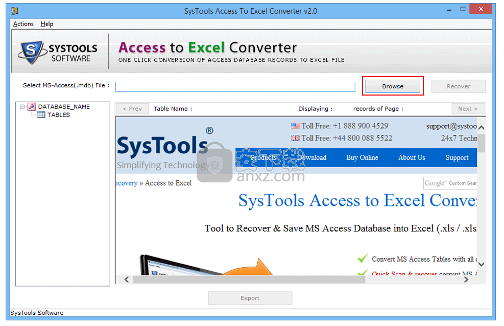 SysTools Access to Excel Converter(Access转Excel转换器)